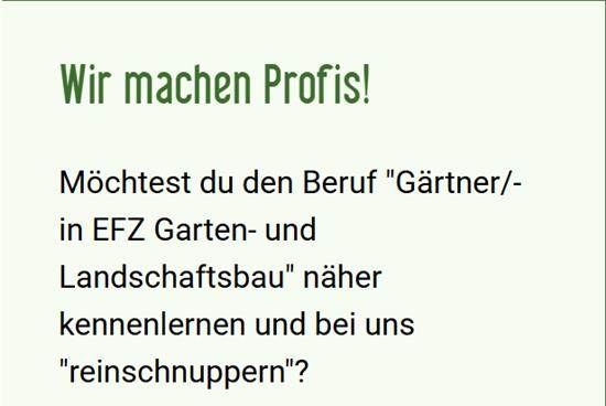 Bigler Gartenbau Ausschreibung Stelle Gärtner