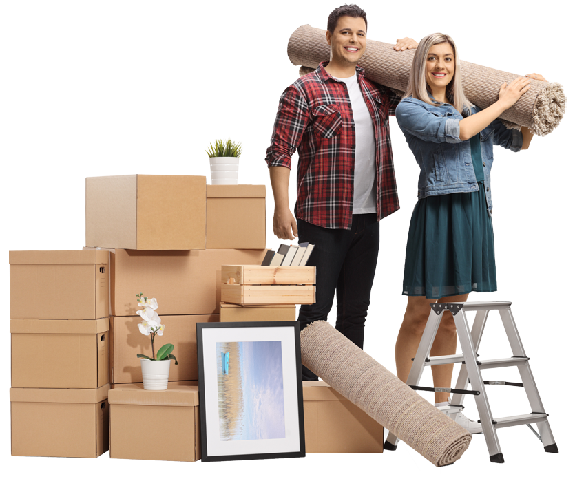 Jeune couple et cartons