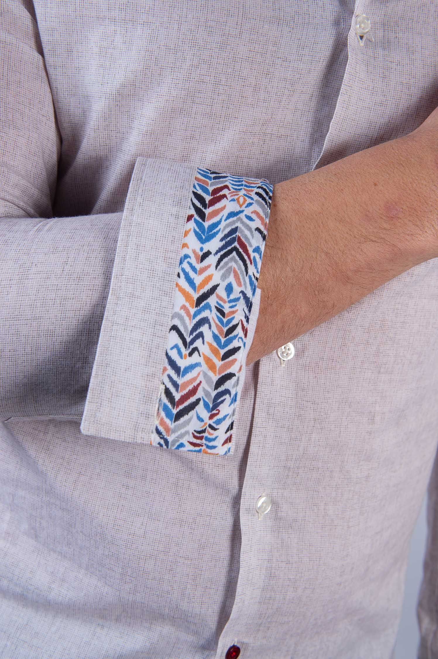 Chemise col mao voile de coton La Cible Rouge