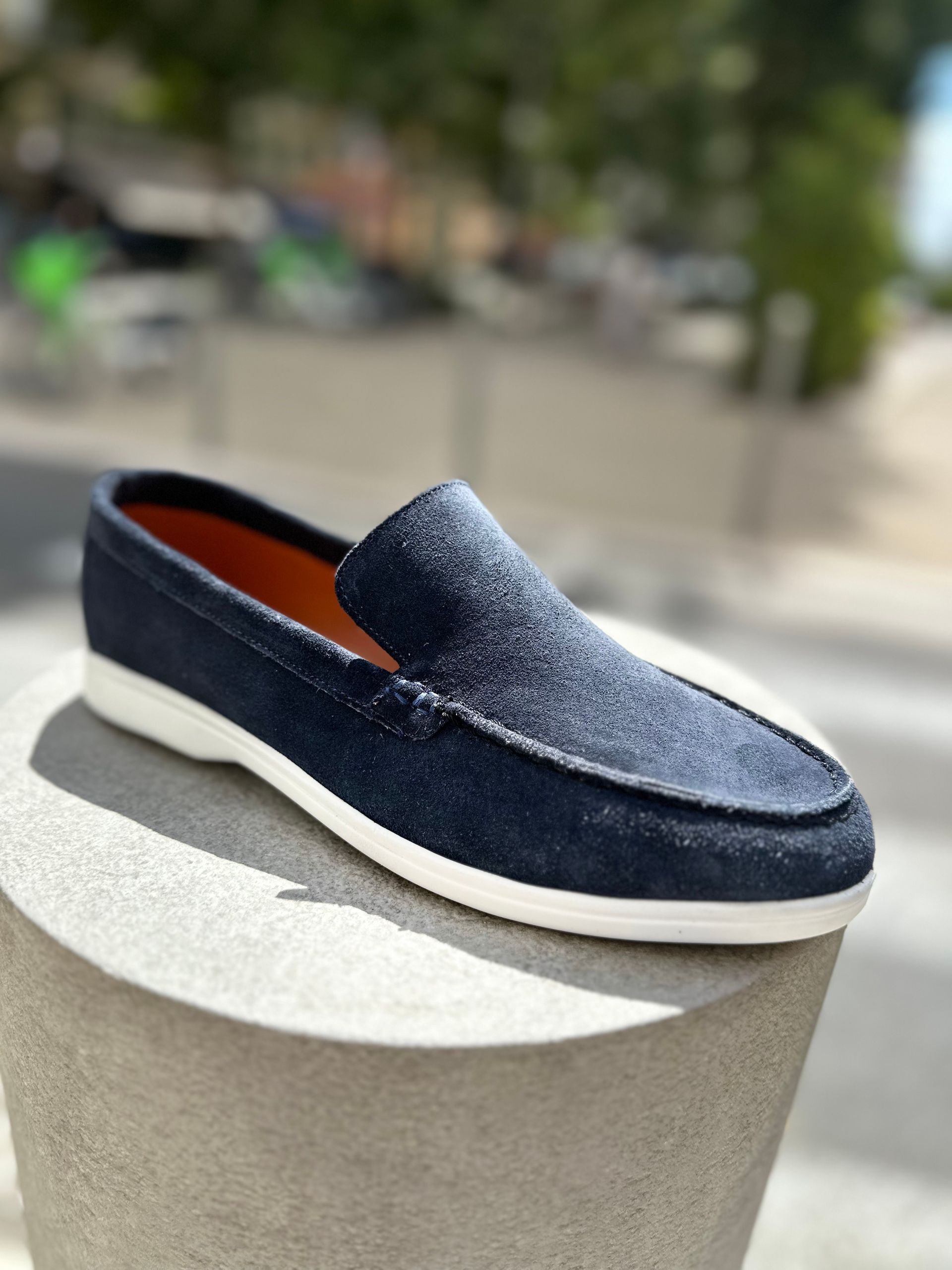Mocassin cuir retourné bleu marine Bill Tornade à Nice