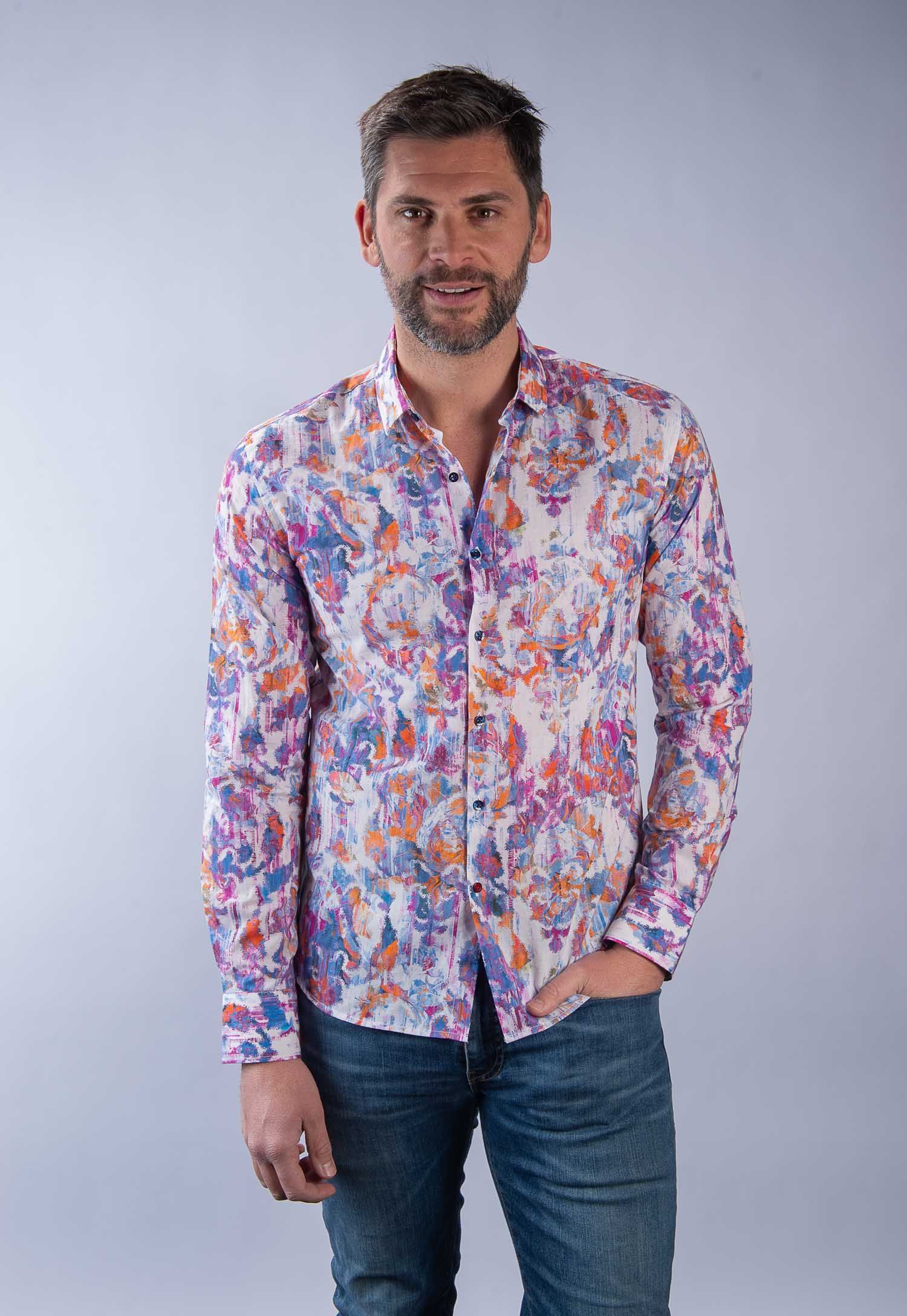 Chemise La Cible Rouge en Voile de coton Motif « Floral Pictural »
100% coton