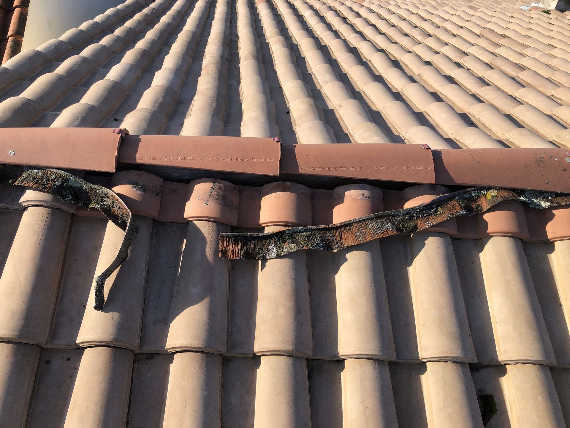 Tuiles de toiture après un nettoyage