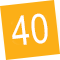 Le chiffre 40 en blanc sur un carré orange.