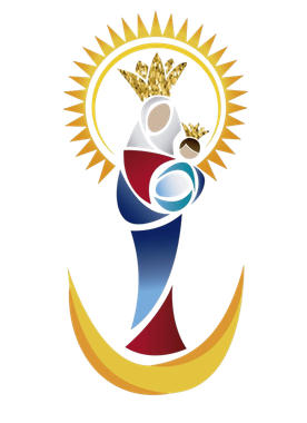 Un dibujo de una mujer sosteniendo a un bebé con una corona en la cabeza.