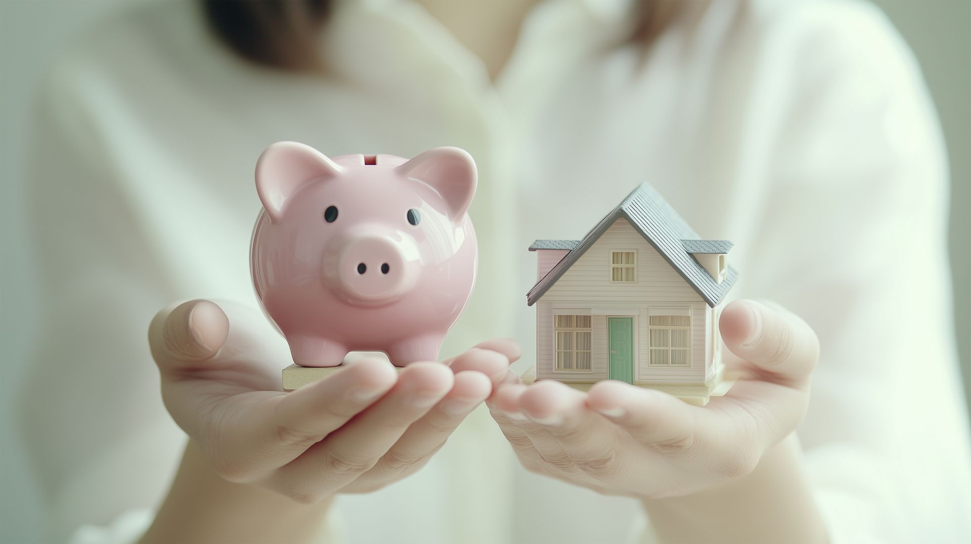 Une tirelire cochon et une petite maison