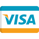 Logotipo da Visa: Azul, branco e dourado, com a palavra 