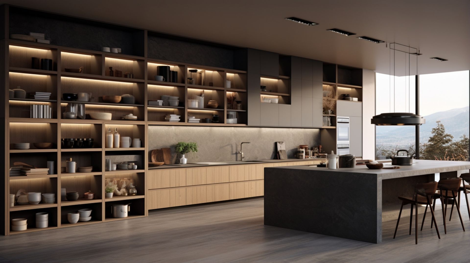 Cuisine dont les meubles sont créés sur mesure