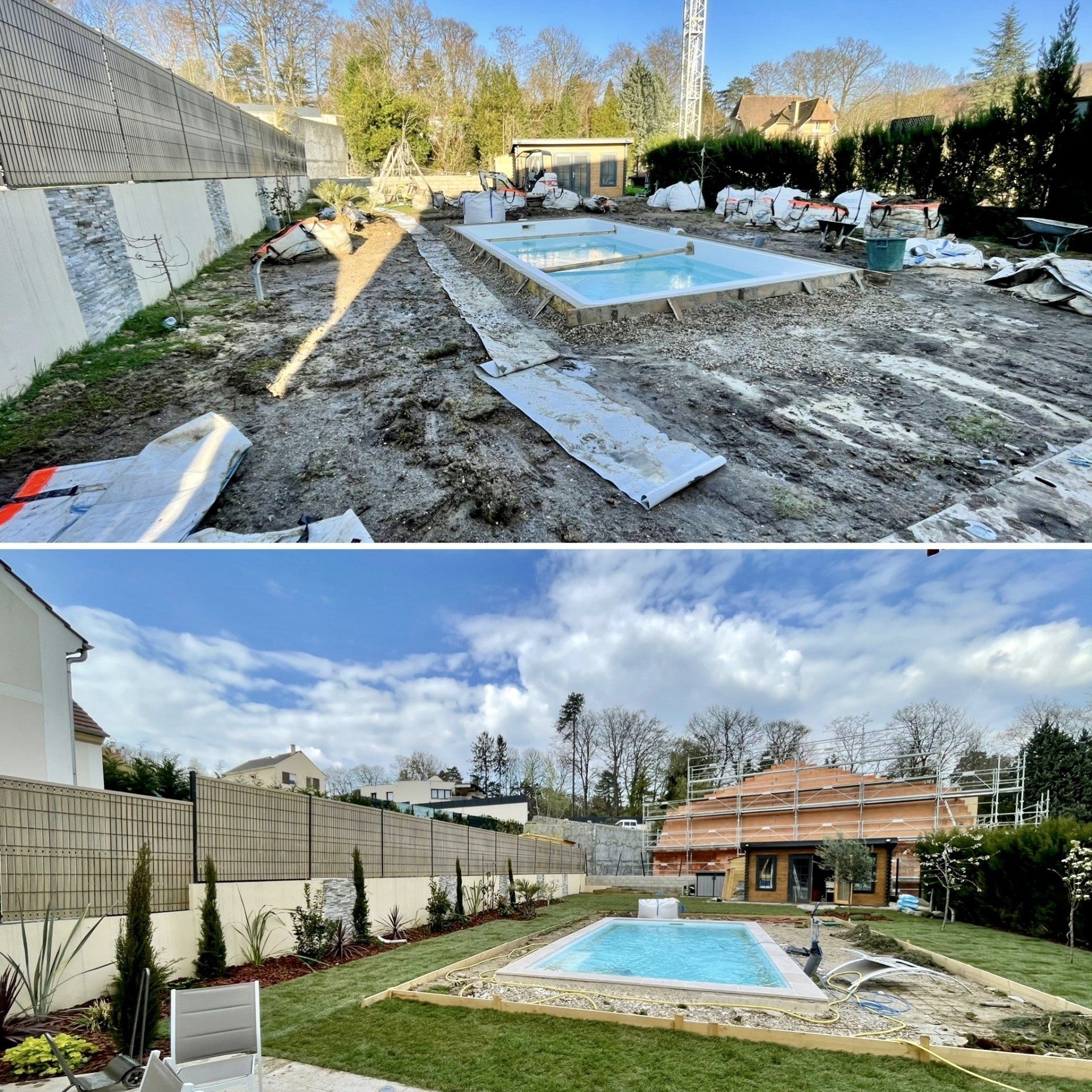 Aménagement de jardin et plage de piscine