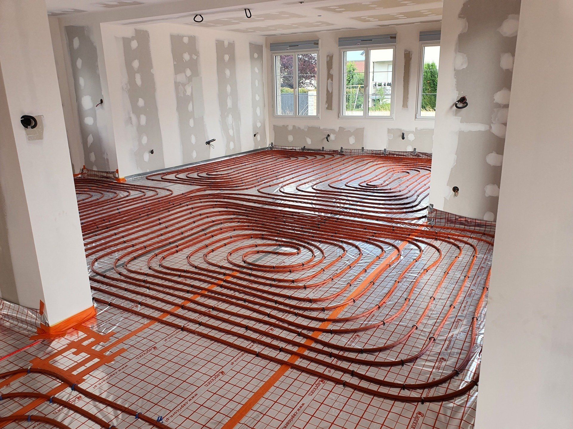 Pose de plancher chauffant