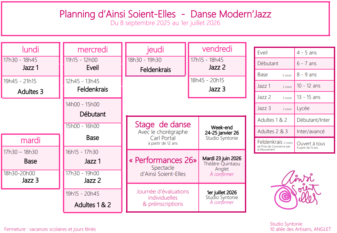 Planning hebdomadaire