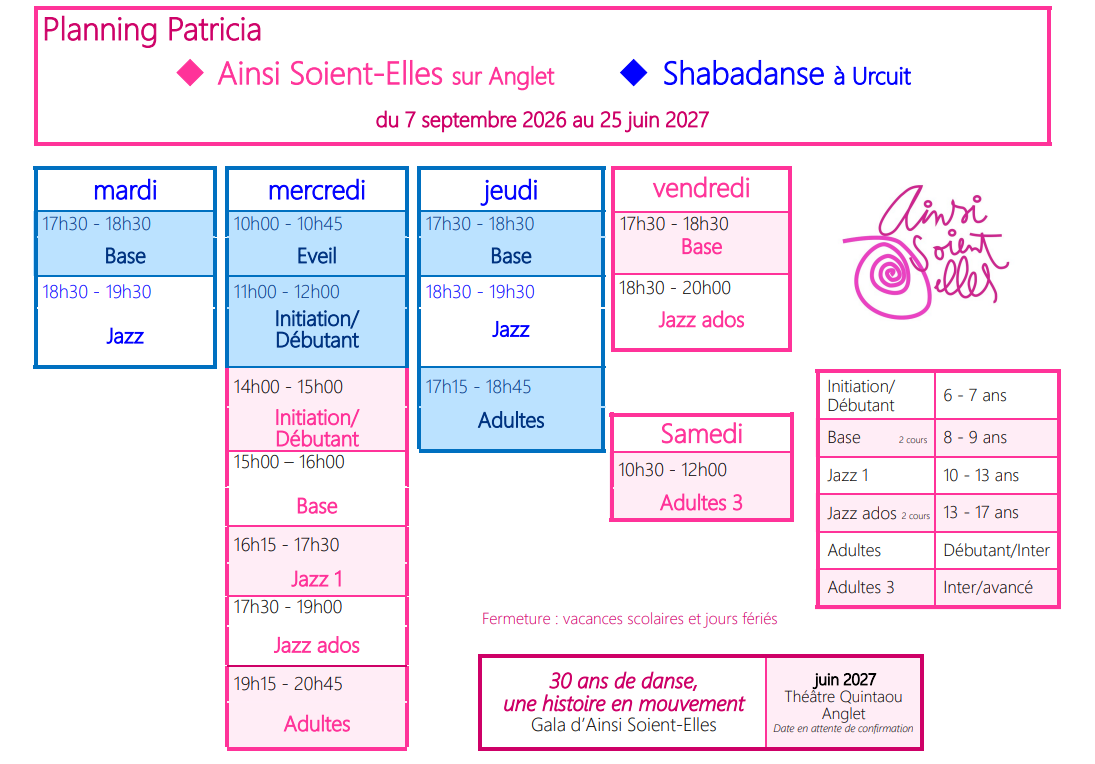 Planning hebdomadaire