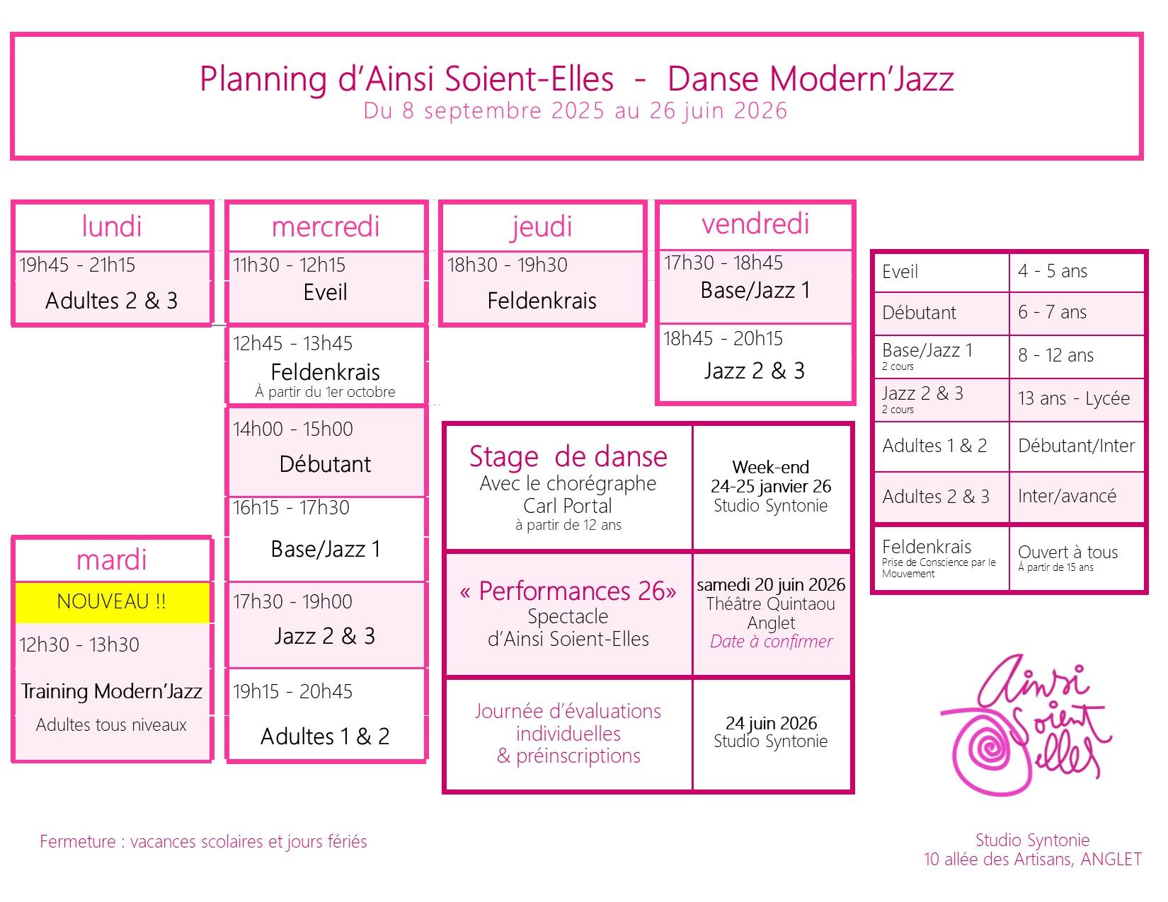 Planning hebdomadaire