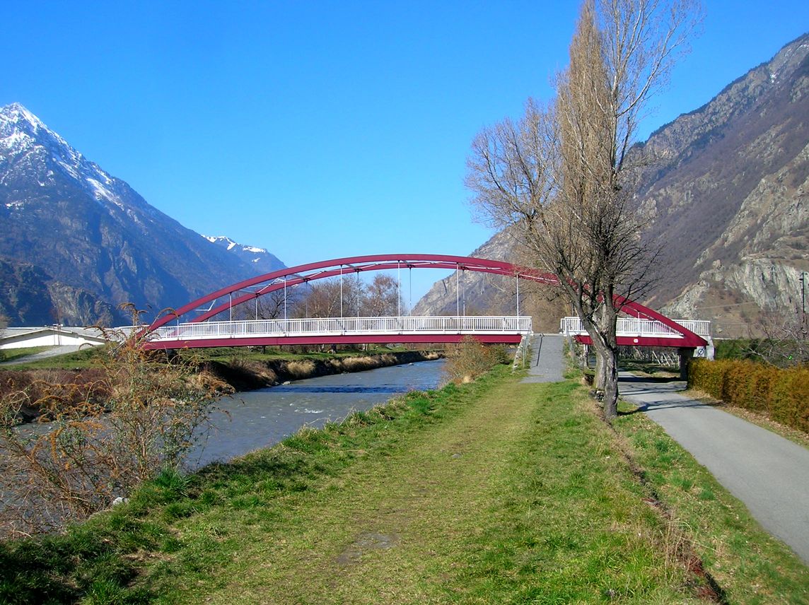 Passerelle piétonne sur la Dranse - Martigny