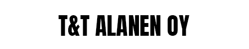 T&T ALANEN OY:n logo lihavoituna mustana tekstinä valkoisella taustalla