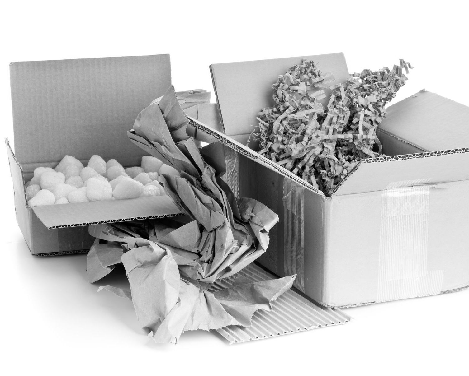 Différents types de rembourrage pour carton