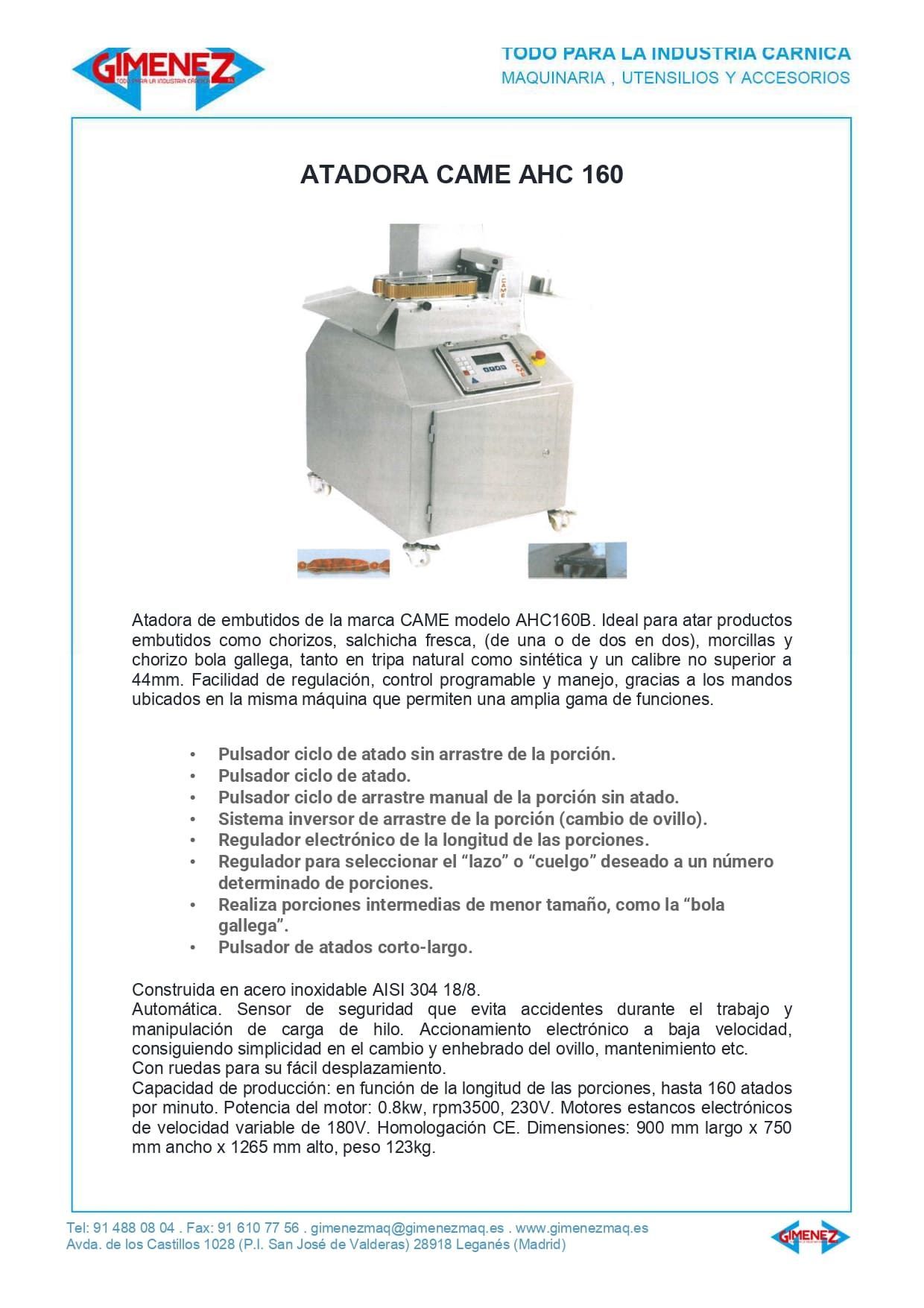 Me llego un folleto de una maquina llamada atadora aic 160.