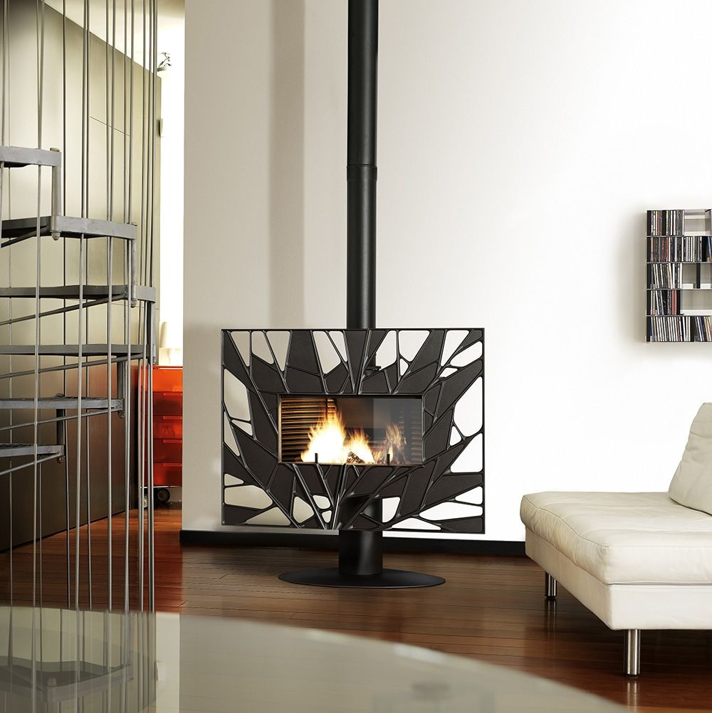 Insert de cheminée sur colonne