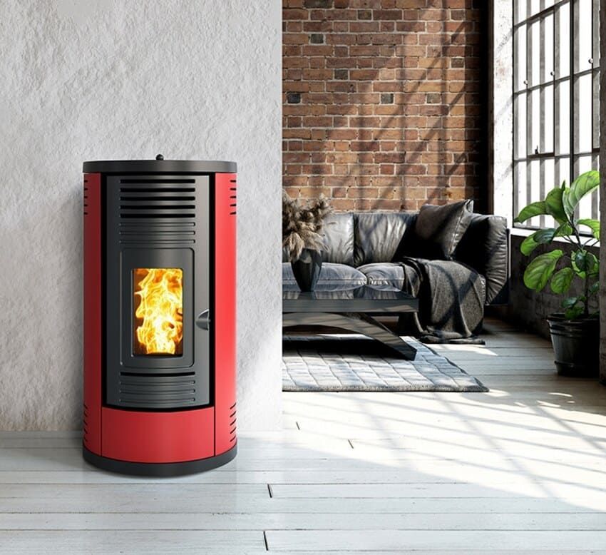 Un poêle rouge