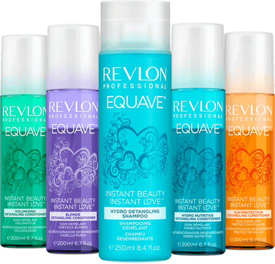 Cinq flacons de soins capillaires Revlon Equave.