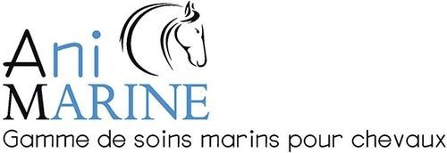 The logo for ani marine gamme de soins marins pour chevaux