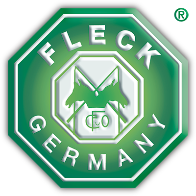 Un logo vert et blanc pour fleck allemagne
