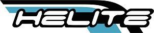Un gros plan d'un logo helite sur fond blanc.