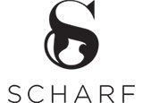 Un logo noir et blanc pour une entreprise appelée scharf.
