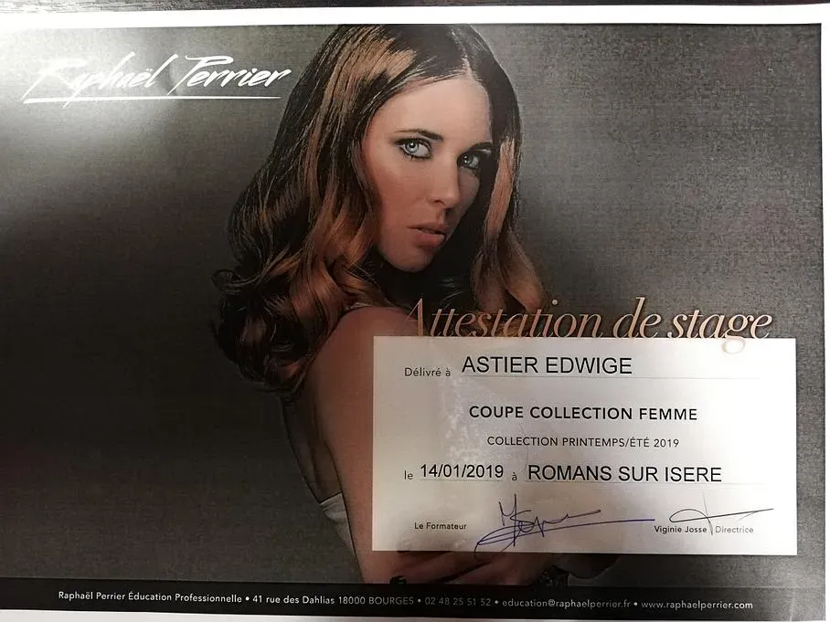 Attestation de stage Coupe collection femme