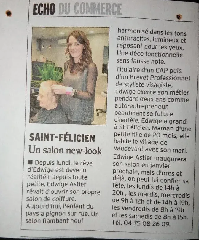 Article du salon de coiffure