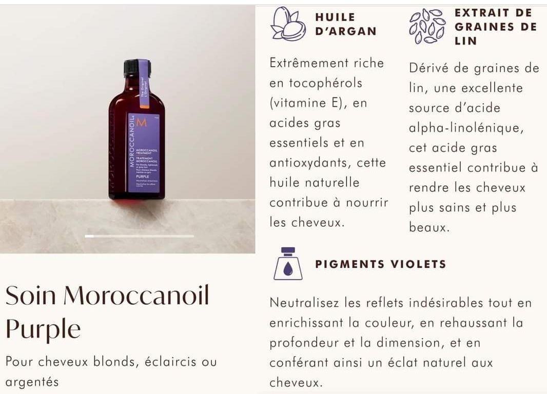 Soin Moroccanoil violet pour cheveux blonds