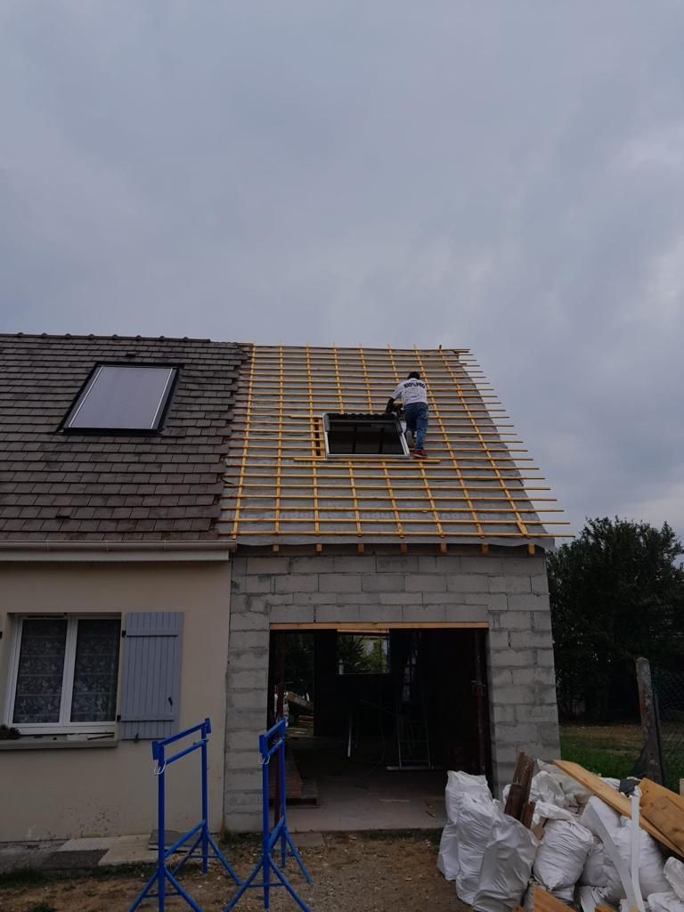 Toiture d'une extension de maison