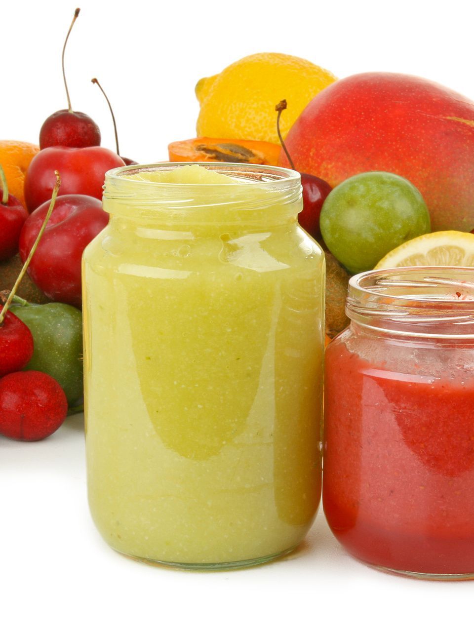 Pots de compotes de fruits bio
