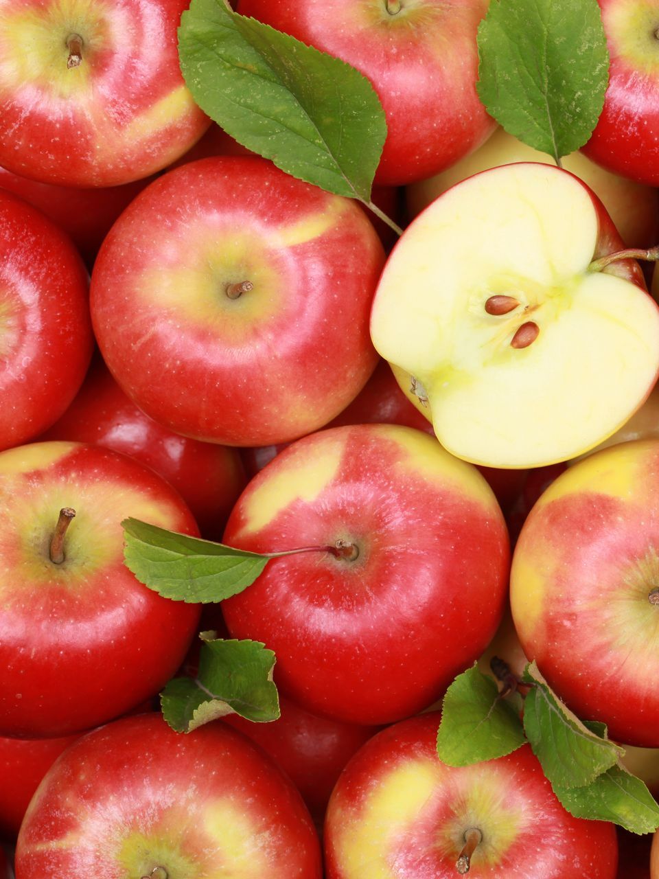 Pommes rouges sur une étale