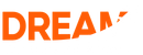 The word "DREAM" in bold, orange, sans-serif capital letters on a white background.