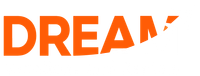The word "DREAM" in bold, orange, sans-serif capital letters on a white background.