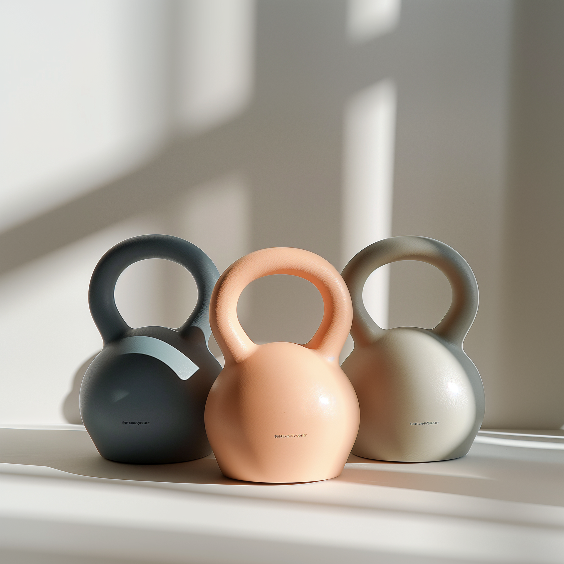 Graue Kettlebell auf weißem Hintergrund.