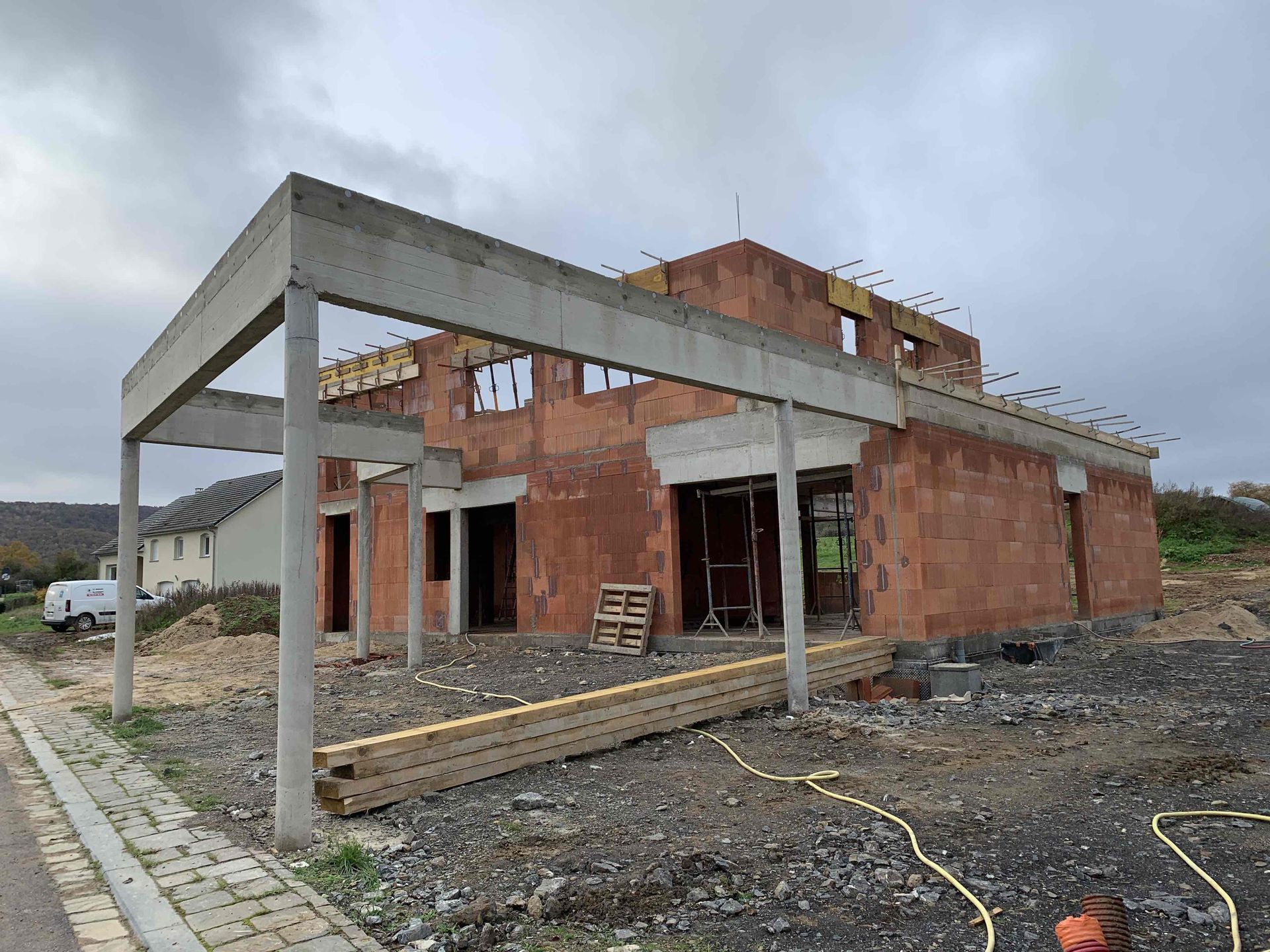 Maçonnerie maison moderne