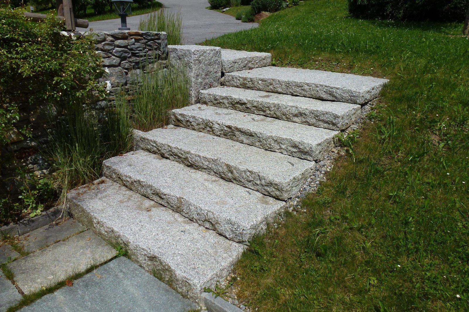 Marches d'escalier paysage en pierre de Haute-Savoie