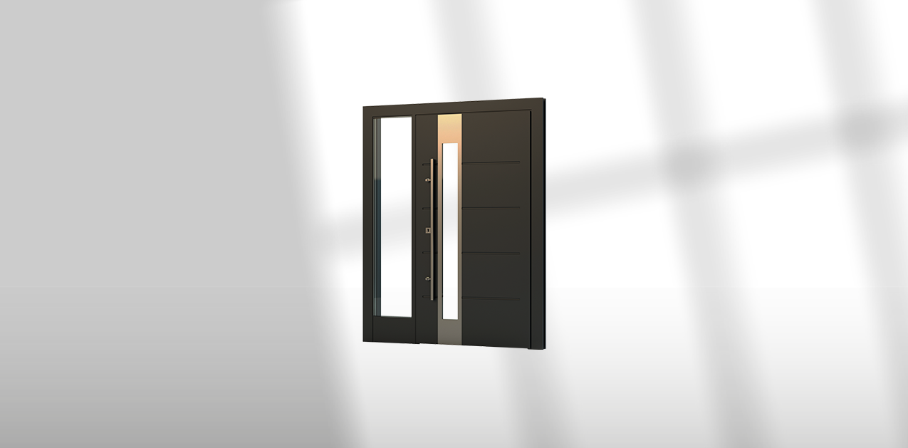 Une porte d'entrée en alu noir