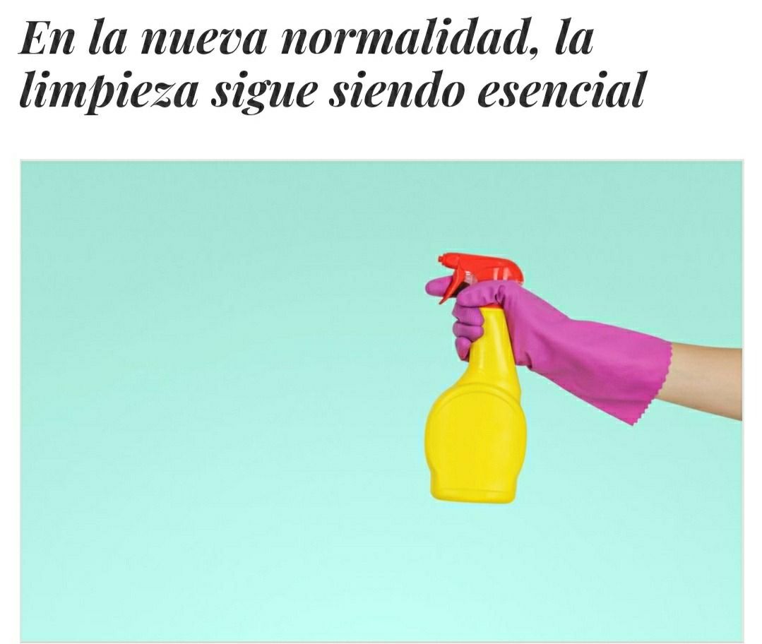 Una persona que lleva guantes rosas sostiene una botella de spray.