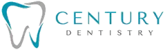 Century Dentistry logo with stylized white and teal tooth icon and gray-blue text