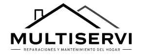 Multiservi logo with house roof icon and the text &ldquo;Reparaciones y mantenimiento del hogar&rdquo;
