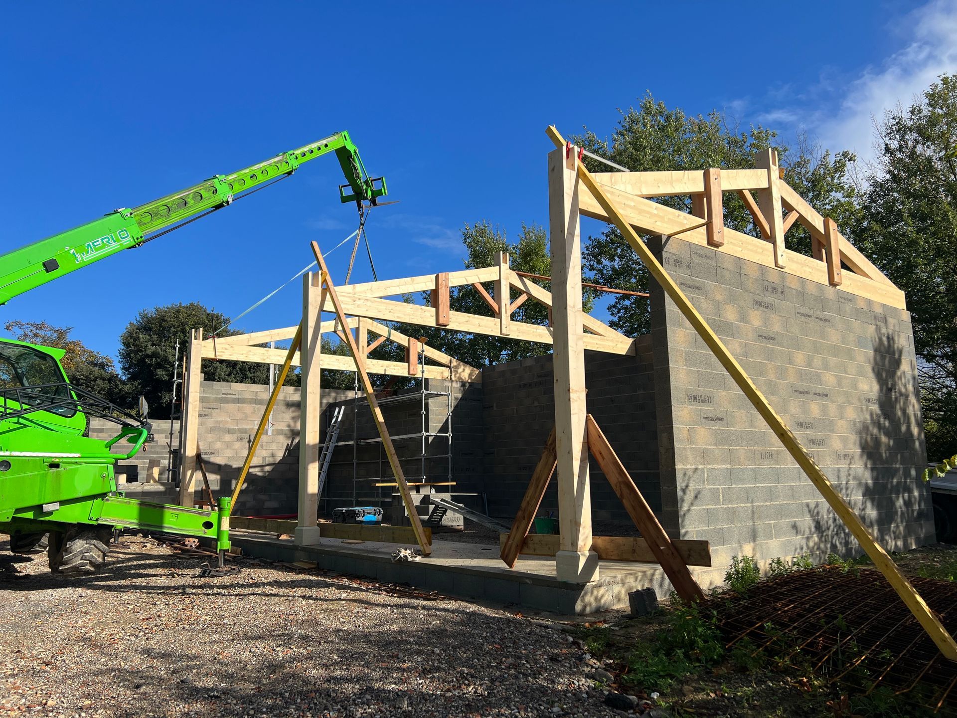 Construction en parpaings et bois