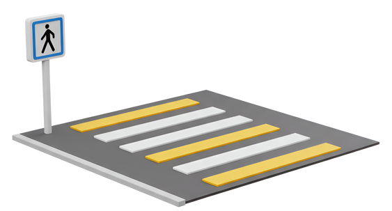 Illustration en 3D d'un passage piéton