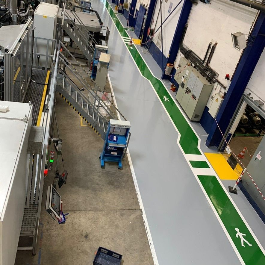 Marquage au sol pour piéton à la résine