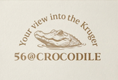 56@Crocodile logo featuring a crocodile in the water and the slogan 