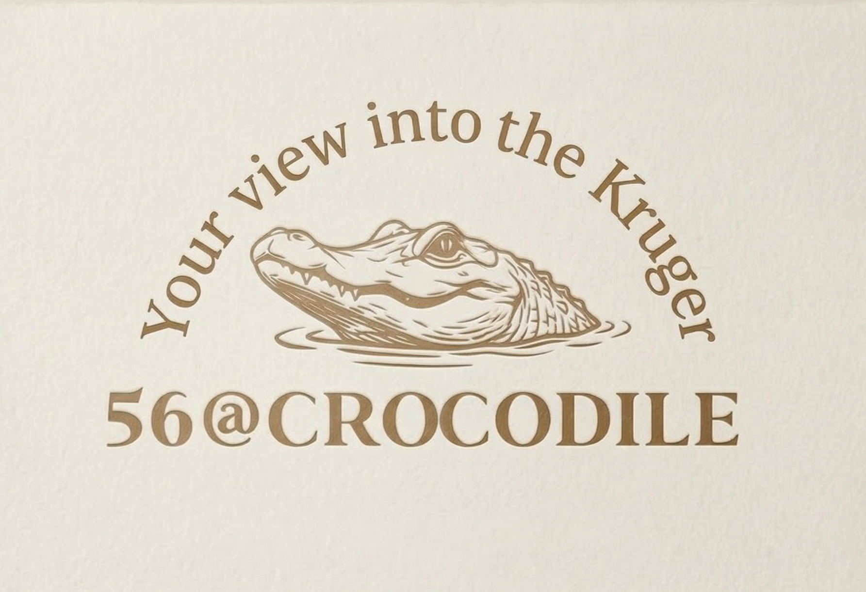 56@Crocodile logo featuring a crocodile in the water and the slogan