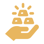 Pictogramme une main portant des lingots
