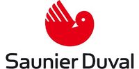 Logotipo de Saunier Duval: icono de pájaro rojo sobre texto negro.
