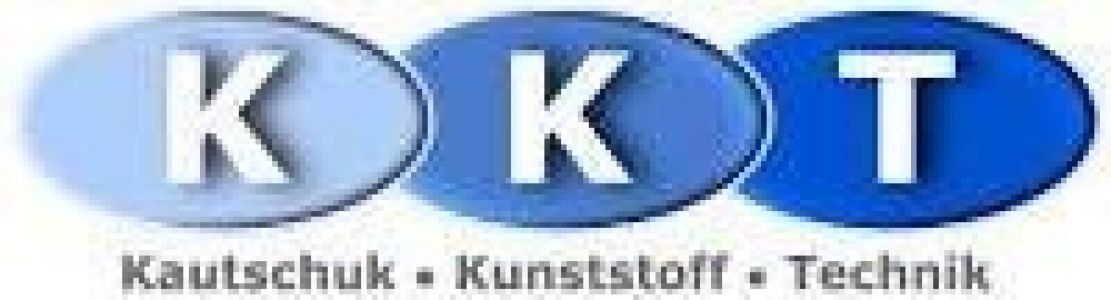 KKT logo with blue oval letters and the text “Kautschuk - Kunststoff - Technik” underneath